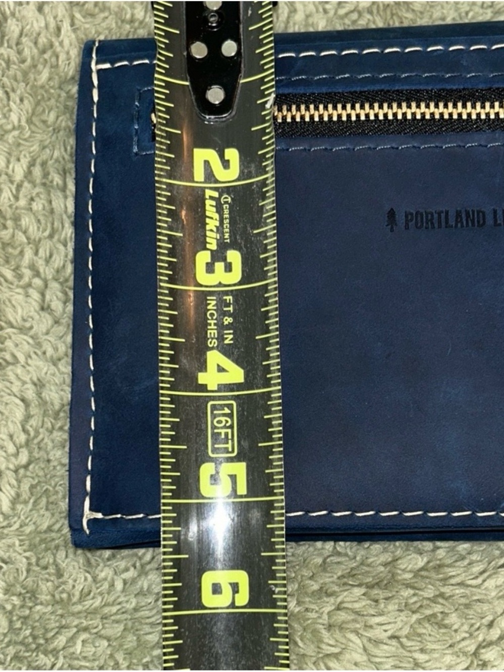 Portland Leather Navy Envelope Crossbody Clutch - Picture 5 of 5